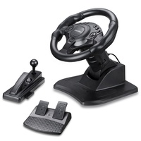 Volant de course avec frein à main et frein à pédale, moteur à vibration, Plug & Play, filaire pour PS2//PC