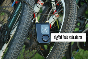 Portón de seguridad para motocicleta, sin llave, <span class=keywords><strong>cable</strong></span> de acero, alarma antirrobo, 4 cerradura digital para bicicleta con contraseña, proveedor al por mayor - Product Image 6