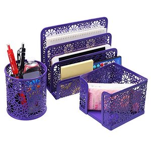 Wideny Oficina de metal de alambre caliente-venta de la escuela y la casa de malla de hierro niños <span class=keywords><strong>mesa</strong></span> de escritorio 3 artículos organizador conjunto de papelería - Product Image 1