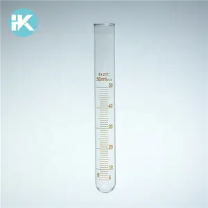 Huke Glas Absolvierte 50ml Reagenzglas Mess Volumen Mund Fläschchen Runde Boden Glaswaren