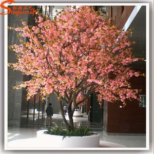 Mini arbre à fleurs de cerisier en plastique fabriqué en chine, 7 pièces, faux arbre japonais en métal, branches - Product Image 4