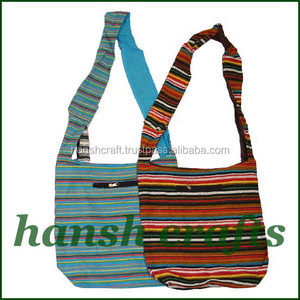 Unisex Cotton Hippie Hobo Sling Crossbody <b>Bag</b> Handmade Round Straw Shoulder <b>Bag</b> | <b>Boho</b> Style Casual Travel Beach Festival <b>Bag</b> - Product Image 1