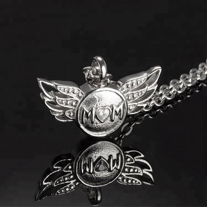 Marlary Malaikat Sayap Terukir Ibu Kremasi Perhiasan Guci Kalung untuk Orang Yang Dicintai Abu Abu Memorial Perhiasan Produsen - Product Image 2