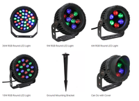 Projecteur LED rond de haute qualité 18W 36W DMX512 IR RF Télécommande RGB Projecteur LED 100-265V Boîtier en aluminium Éclairage LED