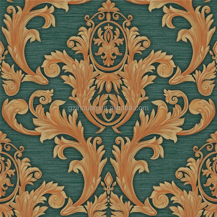 Papel tapiz de vinilo Damasco de buena calidad, barato, 361206 guangzhou ihouse
