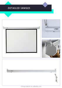 Home <span class=keywords><strong>Cinema</strong></span> 100 "pulgadas HD motorizada 16:9 metal gris cuentas de vidrio pantalla de proyección eléctrica con mando a distancia - Product Image 3