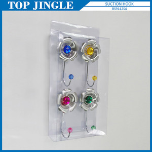 4pcs crochets ronds en métal en forme de fleur forte aspiration - Product Image 5