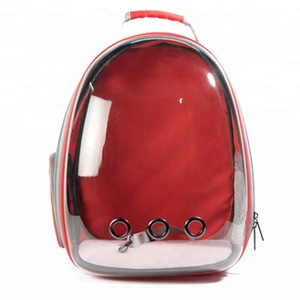 Wholesale's dog cat mascot cage portable travel transparent space backpack rain jacket Clips Pet Carrier cases - Product Image 3