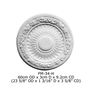 Polyurethane High Density Beautiful Decorative PU Luxury Crystal Ceiling Lighting Medaglione Per Soffitto / <strong>Rosone</strong> Per Soffitto - Product Image 3