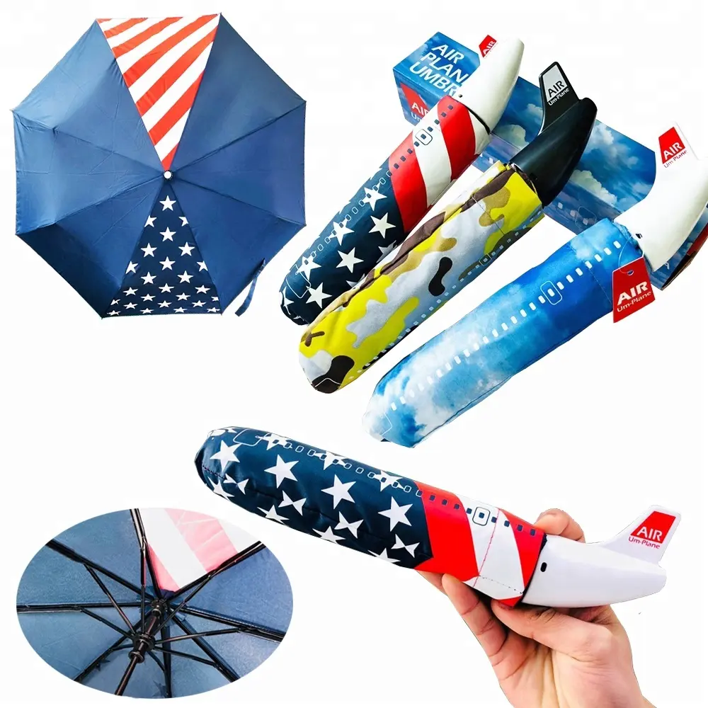 2019 yeni pazar güzel görünümlü uçak trail kolu express uçak şirket hediyeler kat şemsiye