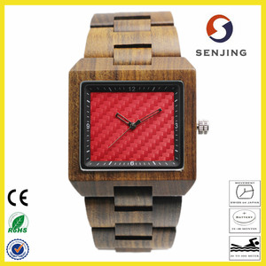 2017 diseño de moda logotipo personalizado caja cuadrada de madera reloj, su logo oem reloj de madera de lujo para los hombres - Product Image 1