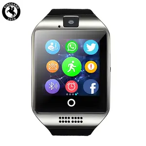 Q18 akıllı saat dokunmatik ekran kamera TF kart kablosuz Smartwatch ile Android telefon için