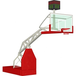 Canestro da <span class=keywords><strong>Basket</strong></span> <span class=keywords><strong>Portatile</strong></span> Standard FIBA per Interni ed Esterni con Regolazione Idraulica e Tabellone in Vetro Temperato - Product Image 4
