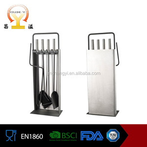 Metal accesorio <span class=keywords><strong>chimenea</strong></span> <span class=keywords><strong>chimenea</strong></span> conjunto de herramientas con stander, gancho, espátula, cepillo, Tong - Product Image 1
