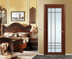 Diseño de puerta cómoda de aluminio con diseño moderno, puertas de entrada de aleación de aluminio con oscilación de vidrio, acabado Interior opcional - Product Image 5