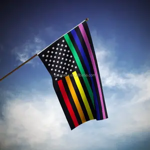 Gay LGBT Pride Human Rights 3x5 Stars And Stripes America Rainbow flag