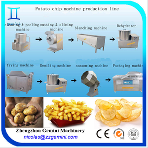 Mesin Chip kentang harga pabrik, 30-50kg/jam garis produksi Chip kentang penampang kompleks industri - Product Image 5
