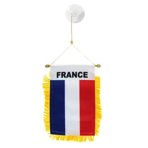 France 4 X 6 MINI BANNER FLAG FOR CARHOME WINDOW MIRROR HANGING W Suction