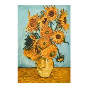 Bstrast-impresión en lienzo inferior de Van OGH Sunflower, famosas pinturas de arte fino con marco