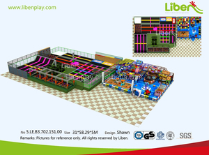 5. LE.B3.702.151.00-4 Oem y Odm Rectángulo Mosca Cama Parque Al Aire Libre Grandes Trampolines Con Foso De Espuma - Product Image 1