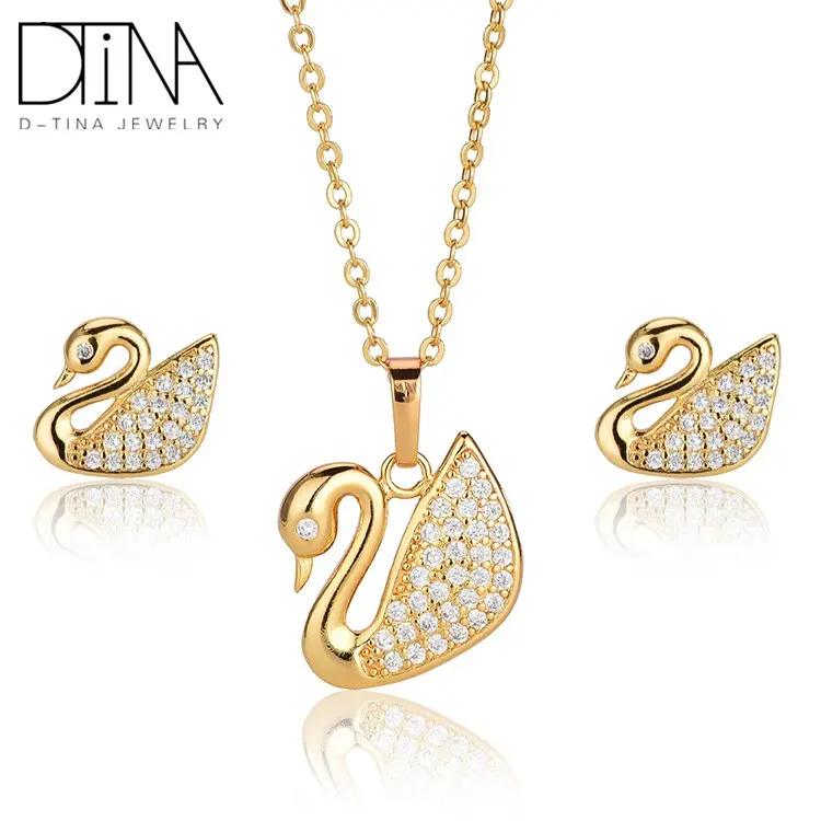 18k Gold Plated Luxury Necklace Mature Woman Jewelry Set