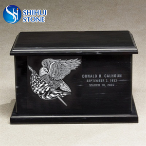 卸売 黒大理石墓石 火葬骨壺 - Product Image 3