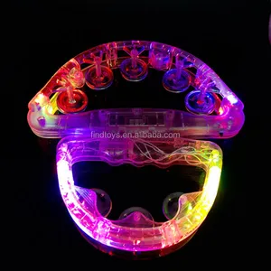 Cloche scintillante multicolore à led, hochet demi-circulaire pour fête de bar, tambour lumineux