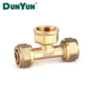 Chiết Giang Nhà Máy Brass pex Ống Nước Vật Liệu 3 Cách Nam Nữ Bằng Brass Nén Tee Ống Phù Hợp 16Mm pex Ống - Product Image 5