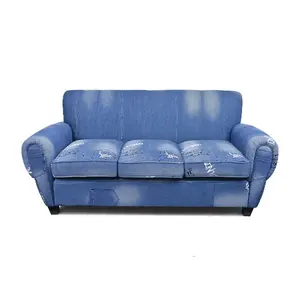 Мебель для гостиной, уникальный дизайн, 3 места, ткань, обивка, джинсовый диван