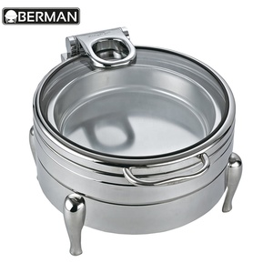 Hotel Kitchen Supplies Luxury 6l Round Food Warmer Oven Modern Cafeteria Bronze Ware Buffet <strong>Saving</strong> Chafing <strong>Dish</strong> for Sale - Product Image 3