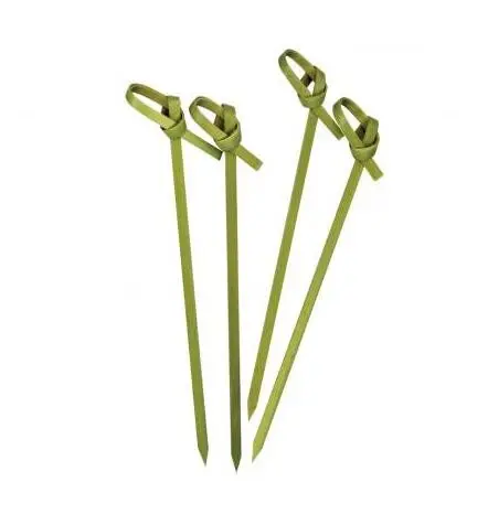 100 PCS Disposable Knot Skewers Bamboo Knot Picks Bamboo Picks Cocktail Flat Bamboo Picks Twisted Ends Cocktail Party