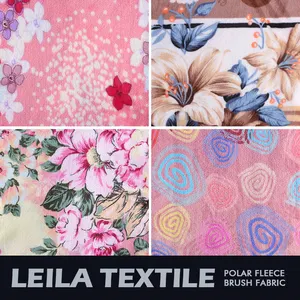 Shaoxing fournisseur DTY polyester fleur imprimer Flanelle Polaire tissu cour pour Amérique Du Sud