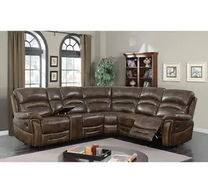 批发高品质沙发客厅沙发家具皮革3 + 2 + 1分段躺椅沙发套装
