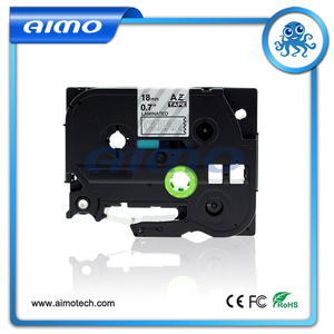 blanco sobre <span class=keywords><strong>transparente</strong></span> 18mm TZe 145 cinta de etiqueta compatible Brother etiquetadoras - Product Image 1