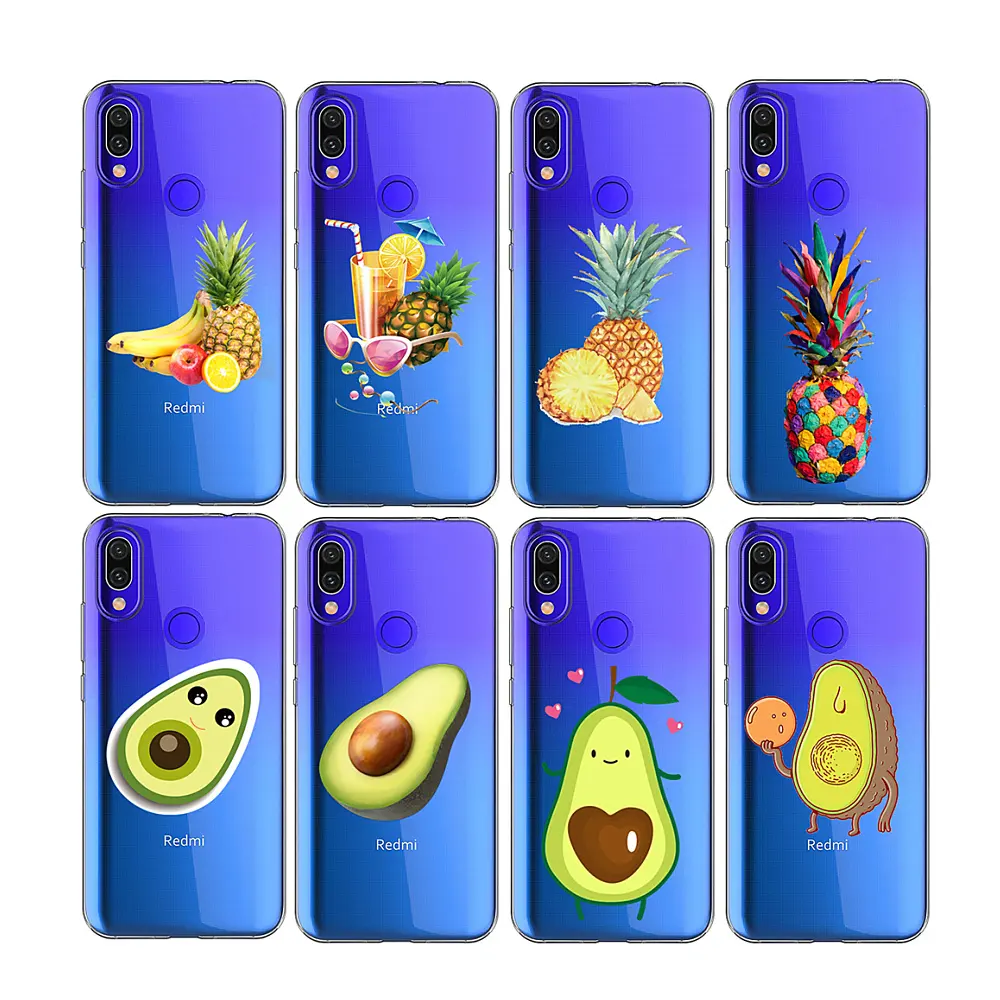 Pineapple avocado designs TPU Mobile Phone Case For xiaomi redmi NOTE7 K20 GO