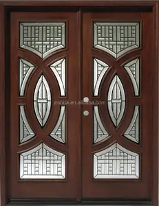 6' x 6'8 Mahogany Exterior Front Wood Two Tone Entry Door