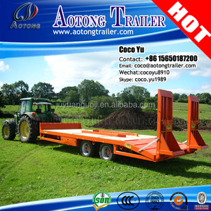 JUYUAN QINGDAO para sinotruk paso marco semi remolques de camión/cóncavo opcional 3 ejes de 60 toneladas cama baja remolque - Product Image 3