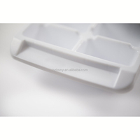 100% plateaux sans BPA empilent des plateaux à glaçons à dégagement facile bacs à glaçons blancs avec 16 cubes (lot de 2)