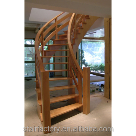 Европейская мода кривой лестницы, твердой древесины винтовая лестница, L-474