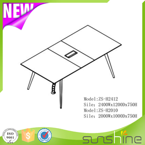 Fashion design <span class=keywords><strong>MFC</strong></span> con base in metallo 2 metro 6 persona moderno tavolo da conferenza con sedia set - Product Image 5
