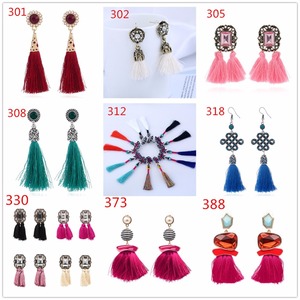 <span class=keywords><strong>Idun</strong></span> mujeres joyería femenina plateado vintage flor forma pendientes borla azul cristal hilo pendiente de gota - Product Image 6