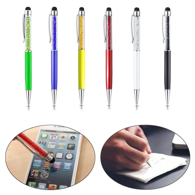 Universal Kristall 2 in 1 Bunte Kristall Kapazitiver Touch Stylus Kugelschreiber Für iPad Air Mini iPhone 7