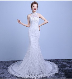 ชุดแต่งงานทรงเมอร์เมดแบบผูกคอ ผ้าลูกไม้ ทรงเข้ารูป หางปลา แฟชั่นปี <span class=keywords><strong>2016</strong></span> - Product Image 5