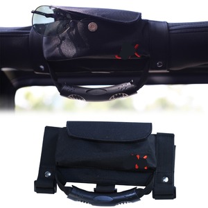 Black car Roll Bar Grab handle Jeep Grip handle with storage bag for Jeep Wrangler TJ CJ JK - Product Image 3