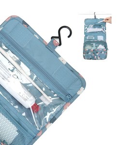 Bolsa de <span class=keywords><strong>Viaje</strong></span> Transparente Azul Pequeña para Mujer, Bolsa Enrollable para Artículos de Tocador, Bolsa Aislada para Brochas de Maquillaje con Correa - Product Image 3