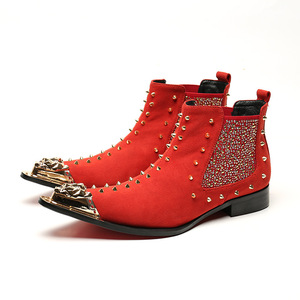 <span class=keywords><strong>Stivali</strong></span> da cavaliere con punta in metallo in vera <span class=keywords><strong>pelle</strong></span> T-show fashion <span class=keywords><strong>stivali</strong></span> <span class=keywords><strong>Chelsea</strong></span> da <span class=keywords><strong>uomo</strong></span> - Product Image 2