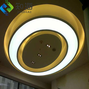 ZHIHAI circulaire or blanc film pvc pour hôtel supermarché club bureau décor nouveau plafond tendu - Product Image 1