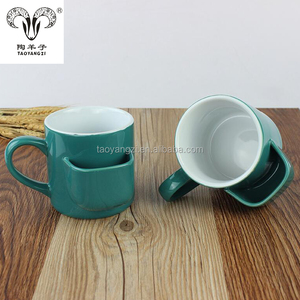 <span class=keywords><strong>Tazza</strong></span> in Ceramica Verde 2019 per Latte e Caffè con Portabiscotti - Product Image 4