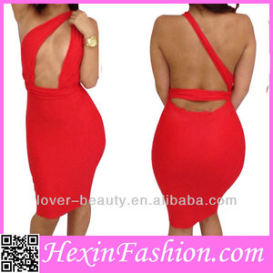 vente en gros sexy backless robe bandage rouge - Product Image 1