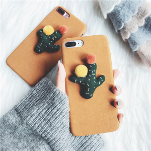 Corea del estilo 3D alivio lindo cactus tela <span class=keywords><strong>tel</strong></span>éfono móvil a prueba de choques para el iPhone x 8 8 más 7 7 más 6 6 Más - Product Image 2